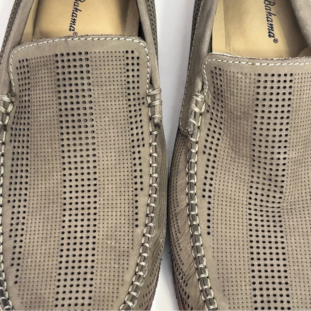 Tommy Bahama Felton Loafer Nubuck Perforated Slip-On Shoes Mushroom Size 8.5D